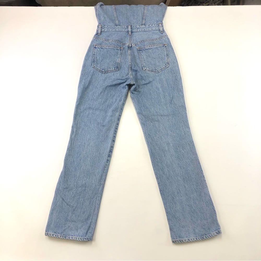 AGOLDE 70s Denim Jumpsuit Sleeveless Button Front womens Size 0 Festival - Picture 14 of 16